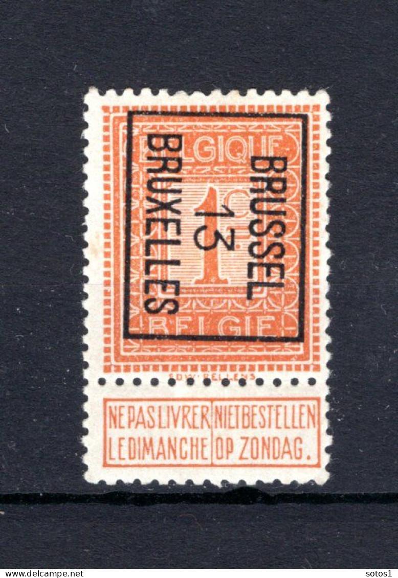PRE37B MNH** 1913 - BRUSSEL 13 BRUXELLES - Typo Precancels 1912-14 (Lion)