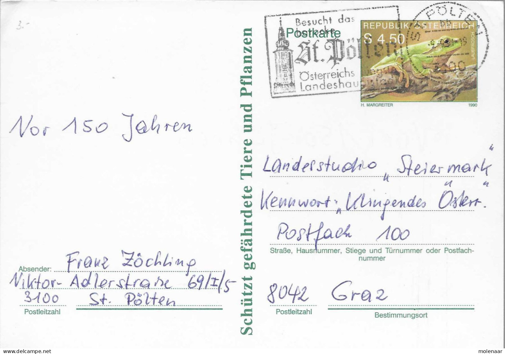 Postzegels > Europa > Oostenrijk > Postwaardestukken > Briefkaart Uit 1990 (17736) - Postcards