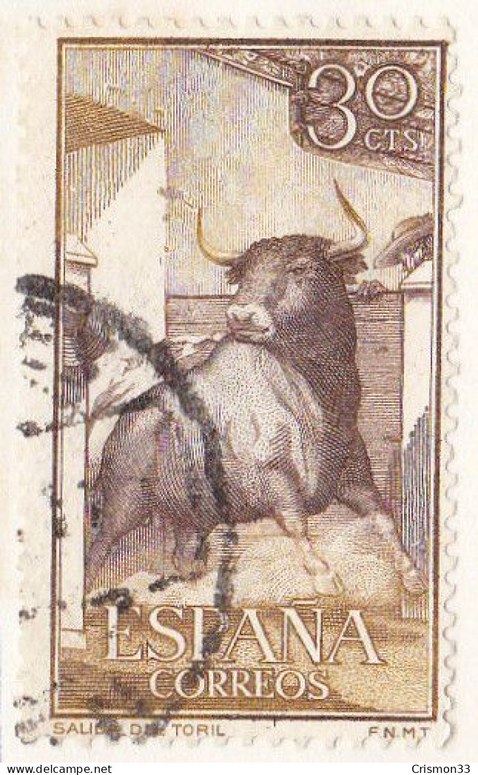 1960 - ESPAÑA - FIESTA NACIONAL TAUROMAQUIA - SALIDA DEL TORIL - EDIFIL 1257 - Used Stamps