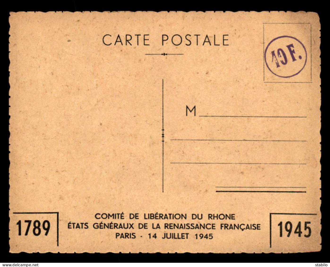 GUERRE 39/45 - ILLUSTRATEURS - KLEBER - ASSISE NATIONALE DE LA PAIX, PARIS 27-28 NOVEMBRE - 1789-1945 - War 1939-45