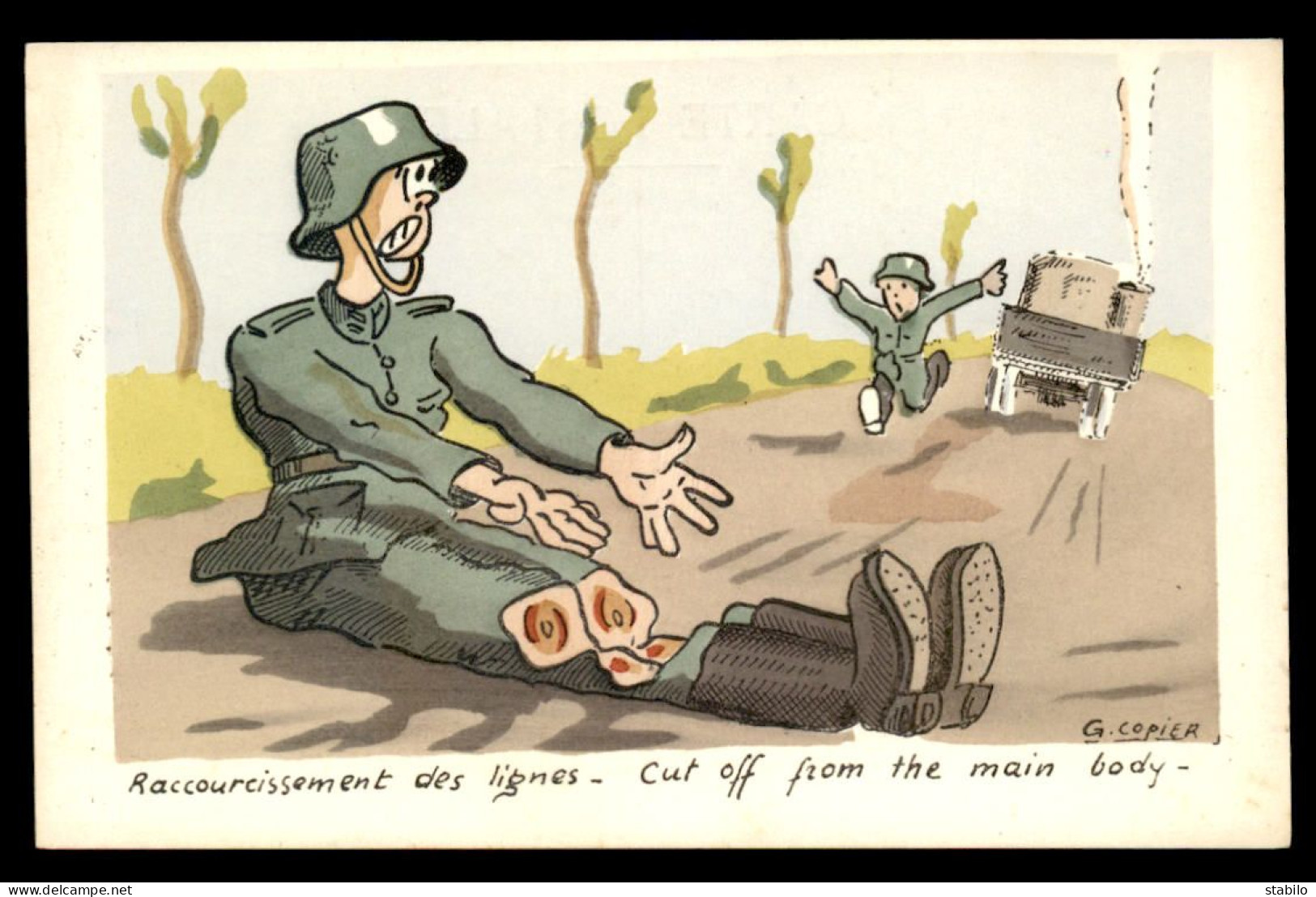 GUERRE 39/45 - ILLUSTRATEURS - G. COPIER - RACCOURCISSEMENT DES LIGNES - Weltkrieg 1939-45