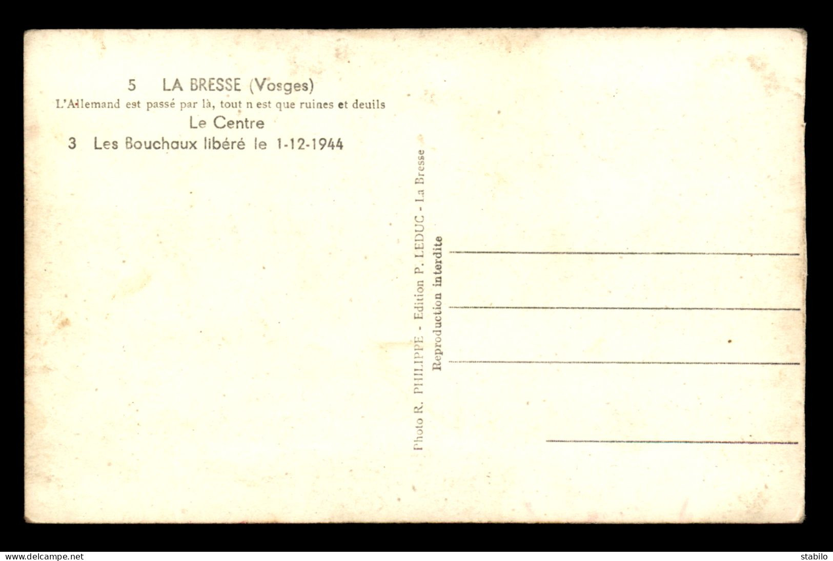 GUERRE 39/45 - LA BRESSE (VOSGES) - LES BOUCHAUX LIBERE LE 1-12-1944 - War 1939-45