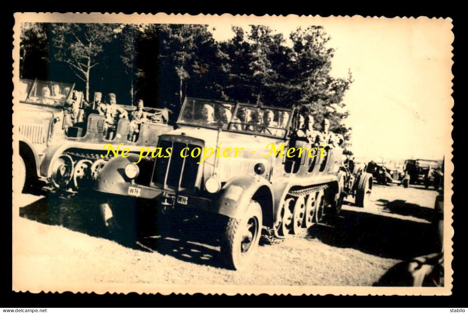GUERRE 39/45 - BLINDE SEMI-CHENILLE ALLEMAND DEMAG D6 - CARTE PHOTO ORIGINALE - War 1939-45