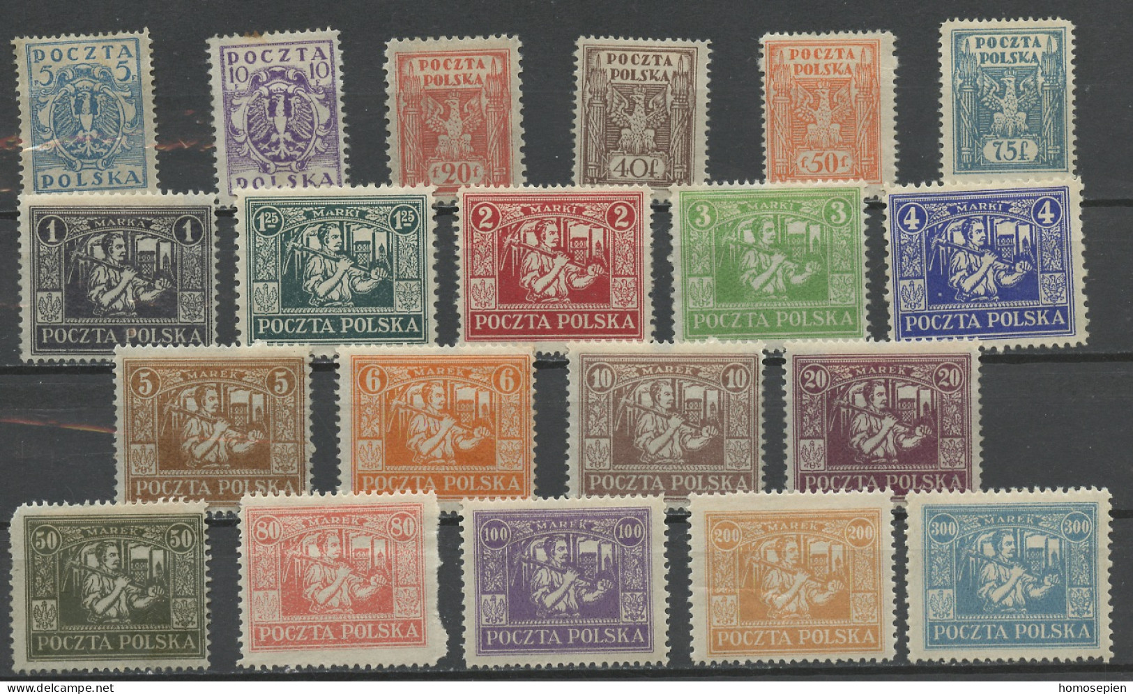 Pologne - Poland - Polen 1922-23 Y&T N°242 à 261 - Michel N°OS1 à 16 * - Aigle National Et Mineur - Unused Stamps