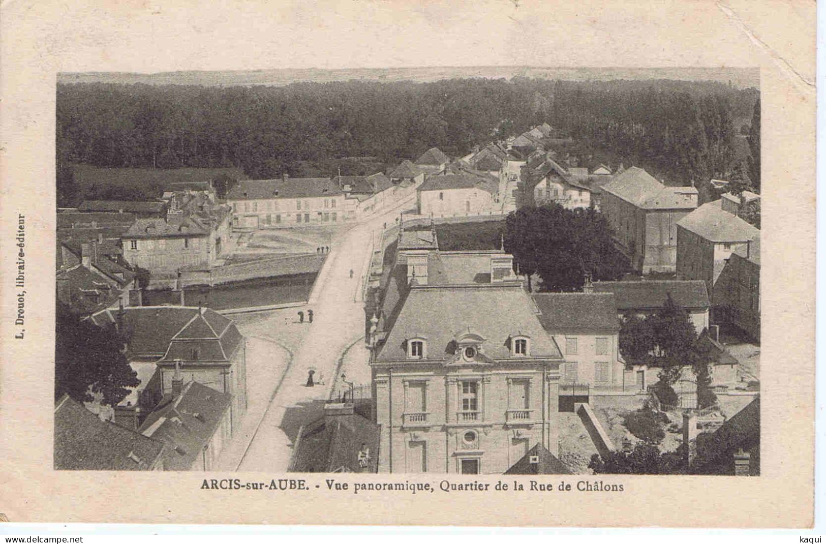 AUBE - ARCIS-sur-AUBE - Vue Panoramique, Quartier De La Rue De Châlons - L. Drouot, Libraire-éditeur - Arcis Sur Aube