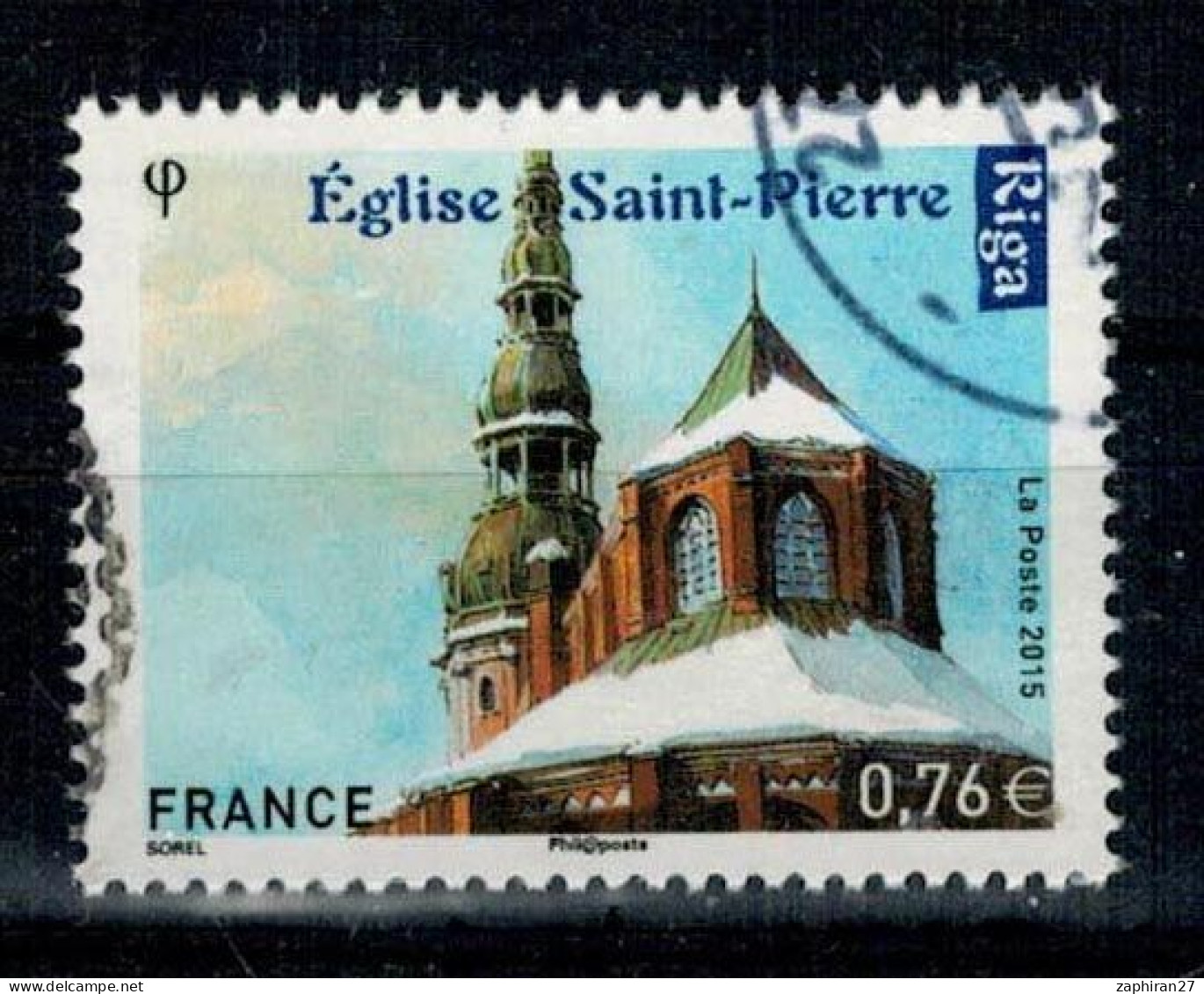 2015 N 4939 EGLISE ST PIERRE RIGA (LETTONIE) OBLITERE CACHET ROND  #234# - Used Stamps