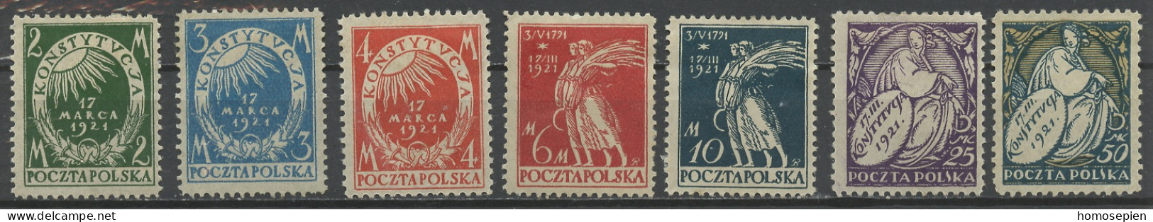 Pologne - Poland - Polen 1921 Y&T N°235 à 241 - Michel N°164 à 170 * - Promulgation De La Constitution - Neufs