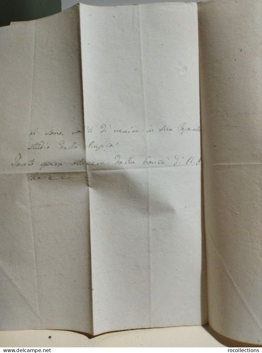 Italy Old Letter. Itali Lettera Maestro Di Musica Vincenzo Iacobelli?  A Marchese Bisleti Gonfaloniere Di VEROLI 1836 - Ohne Zuordnung