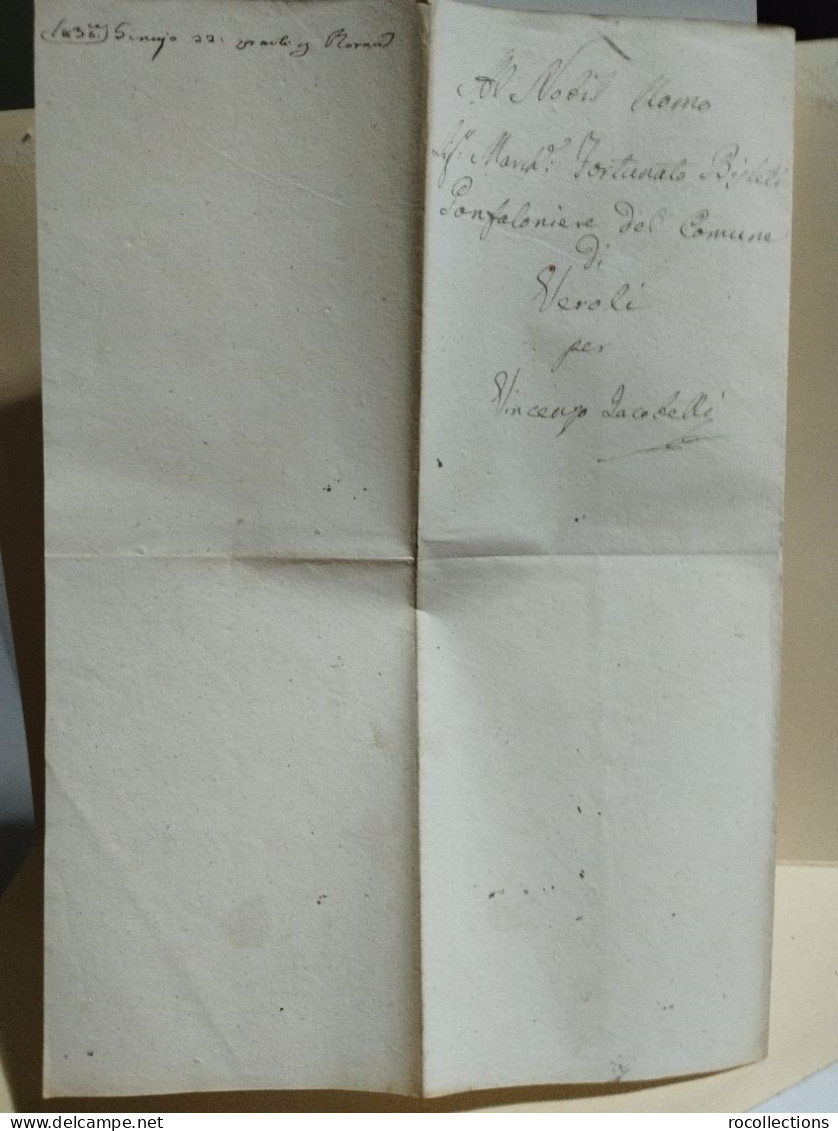 Italy Old Letter. Itali Lettera Maestro Di Musica Vincenzo Iacobelli?  A Marchese Bisleti Gonfaloniere Di VEROLI 1836 - Ohne Zuordnung