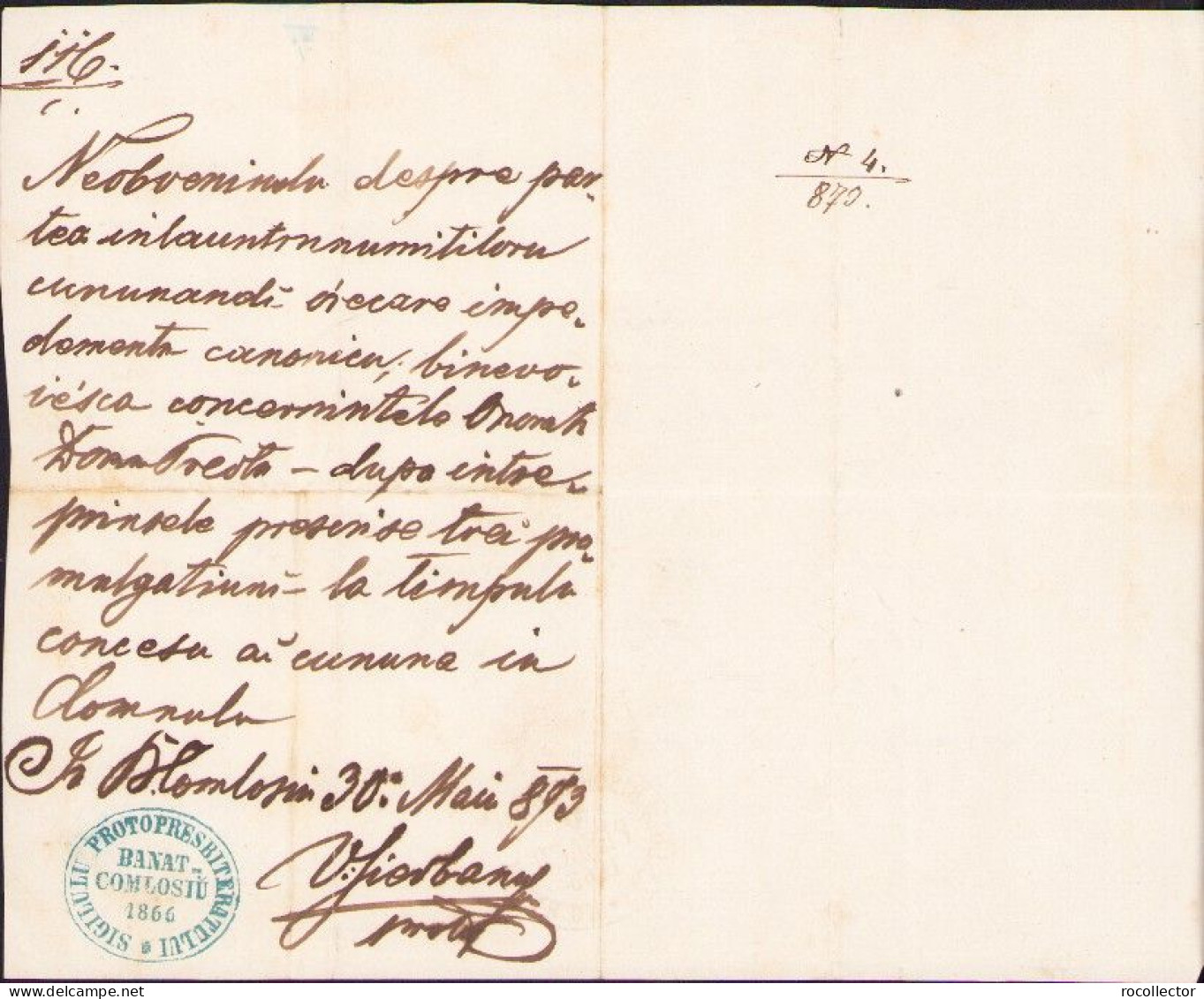 Licență De Căsătorie, 1873, Pesac, Județul Timiș A2513N - Collections