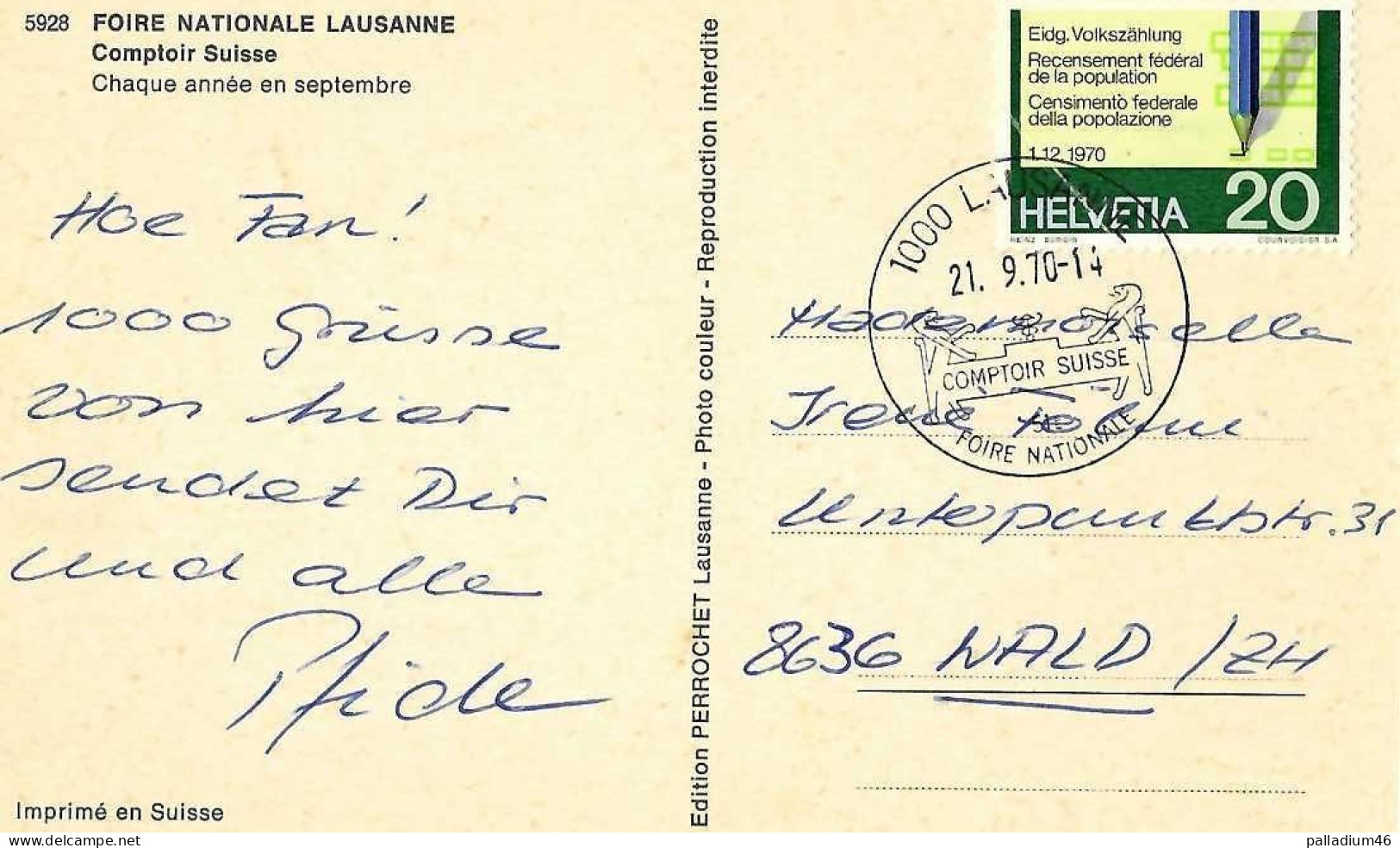 VD LAUSANNE - Le Palais De Beaulieu Comptoir Suisse No 5928 - écrite 21.09.1970 - Lausanne