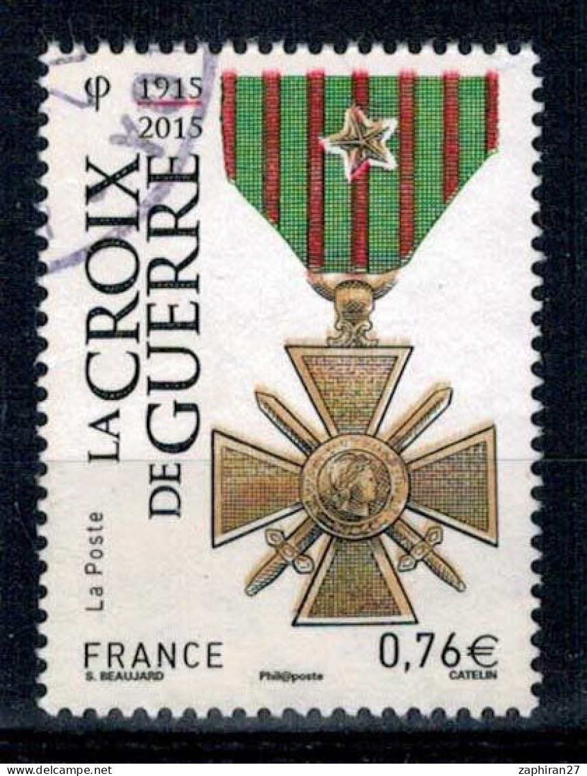 2015 N 4942 CROIX DE GUERRE OBLITERE CACHET ROND  #234# - Used Stamps