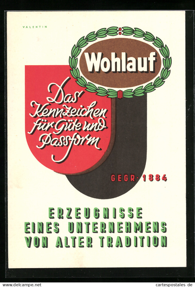 AK Logo Der Wohlauf-Schuhfabriken, Reklame Für Die Herbst /Winter-Kollektion  - Publicité