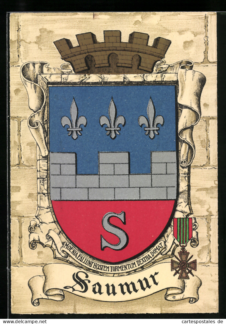 AK Das Wappen Von Saumur Mit Zinnen Und Heraldischen Lilien  - Genealogy