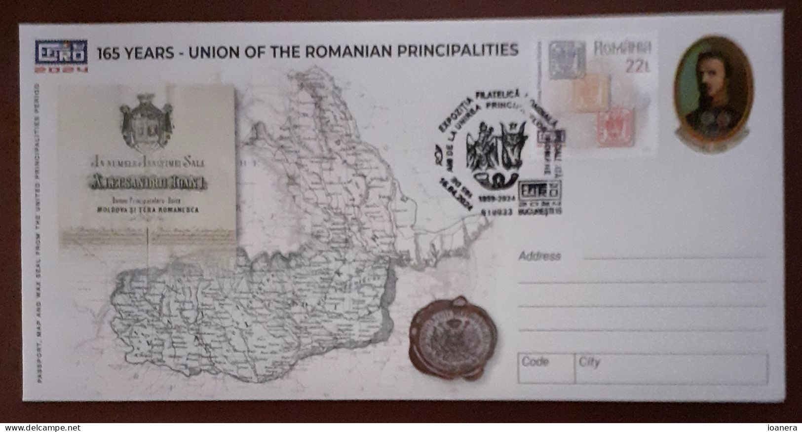 Romania 2024 - Efiro-165 Years-Union Of The Romanian Principalities,first Day - Briefe U. Dokumente