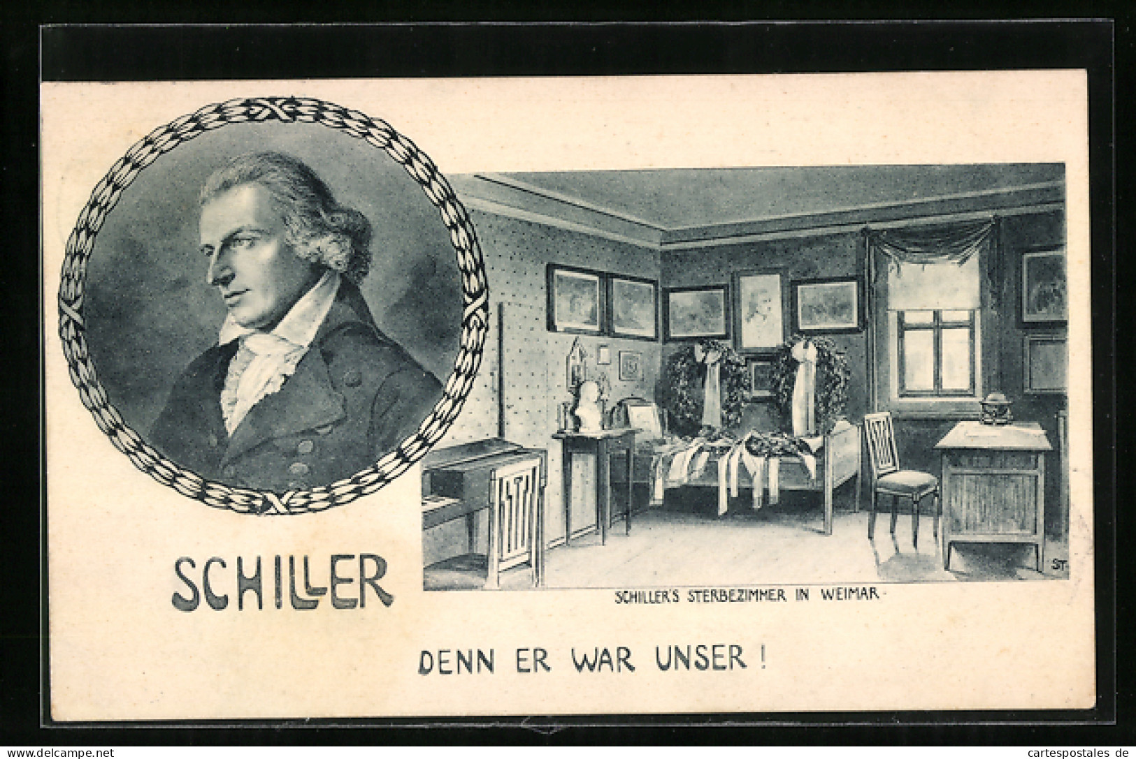 AK Schiller, Sterbezimmer In Weimar  - Writers