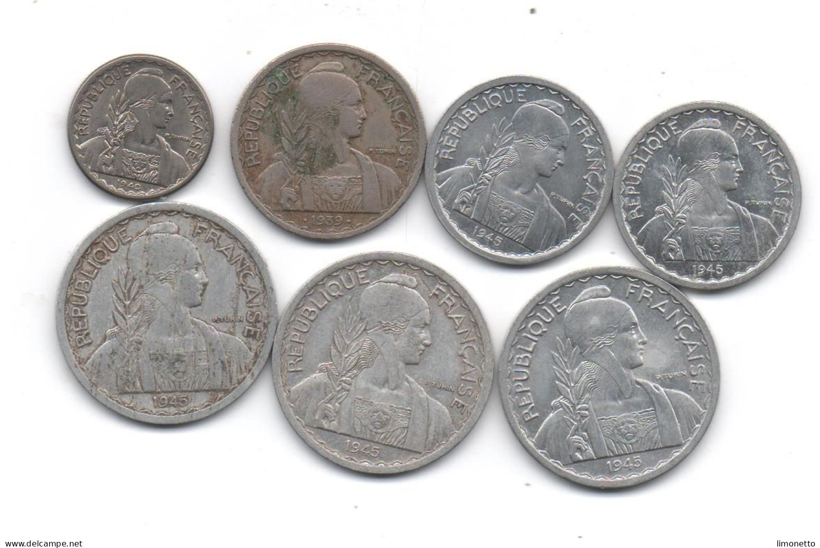 France- INDOCHINE - 1939 A 1945 - Lot De 7 Pièces - 10 Cts Cx 3 - 20 Cts X 4 - Aluminium Et Nickel -  TTB A Neuf  (2 ) - Indochine