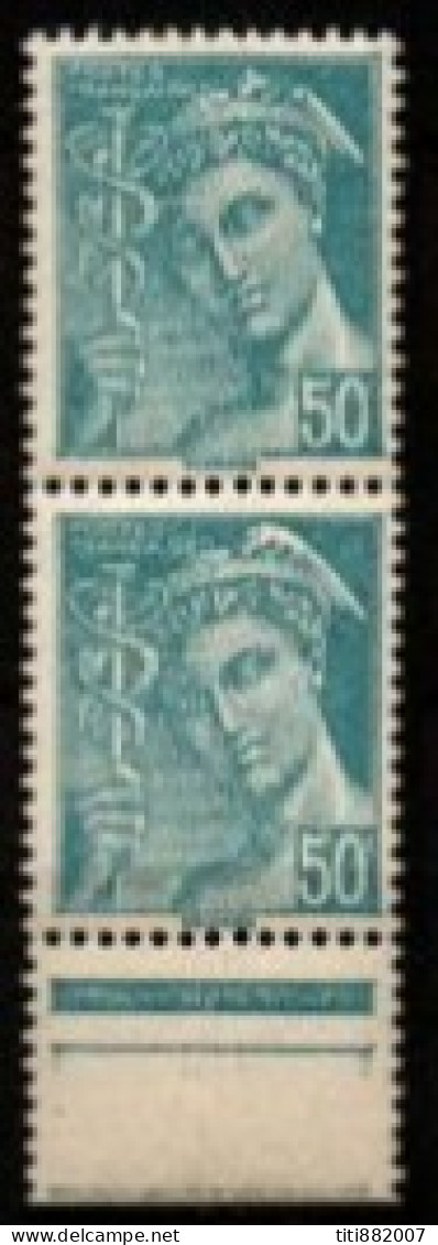 FRANCE    -   1942 .  Y&T N° 549 * / **. Paire.   Tache Sur Le Casque Du 1er - Unused Stamps