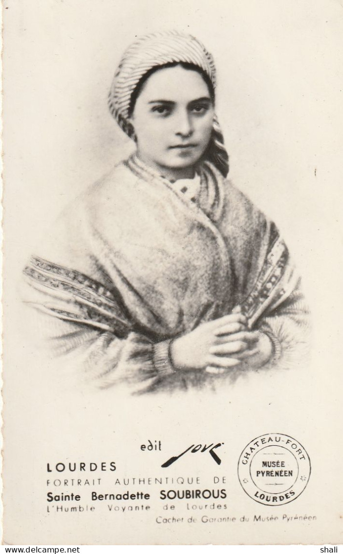 CPSM LOURDES PORTRAIT  AUTHENTIQUE DE SAINTE BERNADETTE SOUBIROUS - Santos