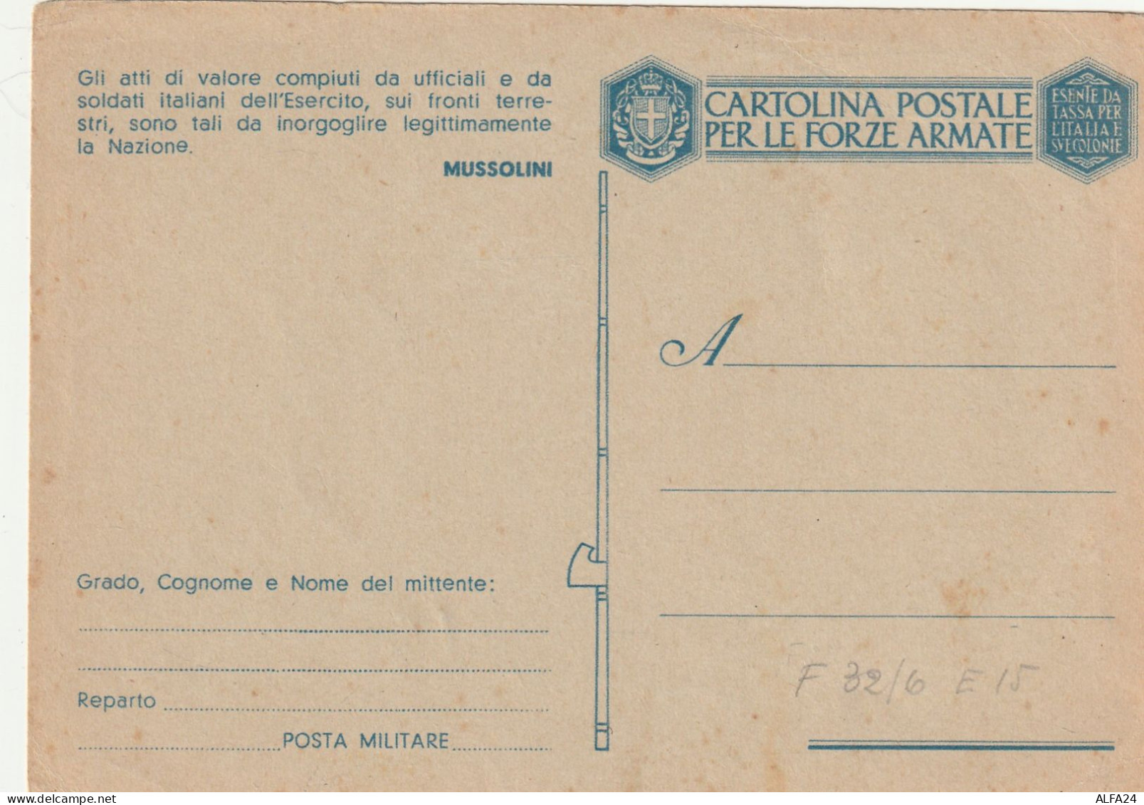 FRANCHIGIA NUOVA 1941 GLI ATTI DI VALORE (XT4190 - Portofreiheit