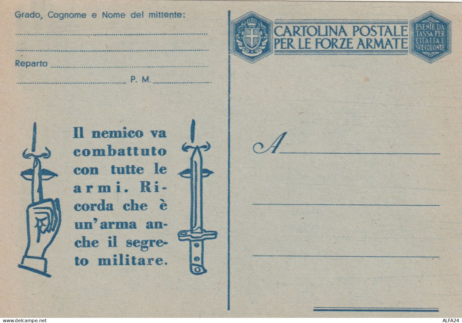 FRANCHIGIA NUOVA 1943 IL NEMICO VA COMBATTUTO (XT4141 - Franchise