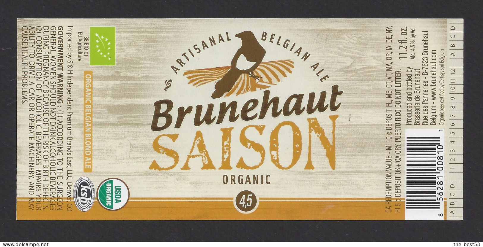 Etiquette De Bière Blonde Ale  -  Saison  -  Brasserie De Brunehaut  (Belgique) - Birra