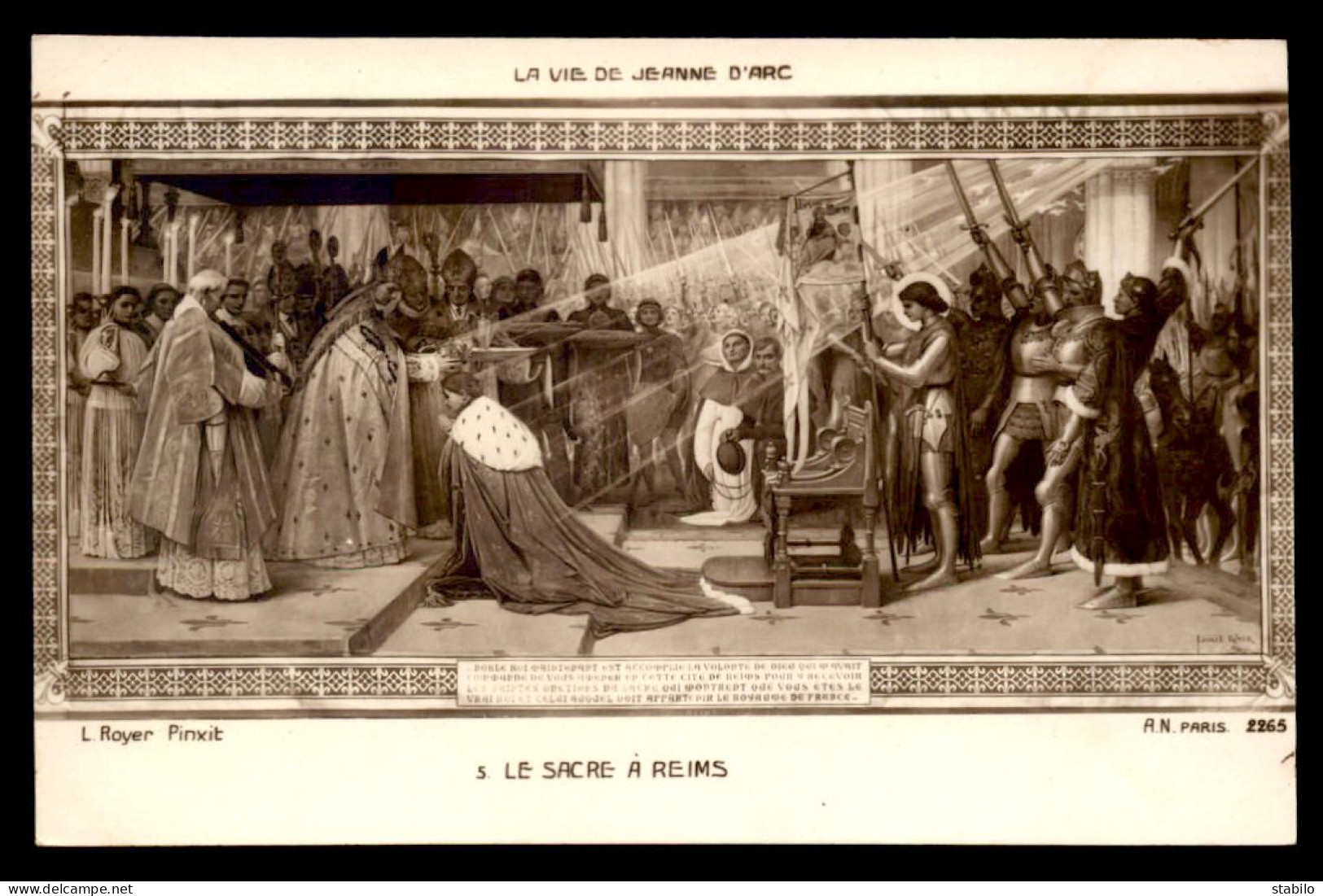 JEANNE D'ARC - TABLEAU "LA VIE DE JEANNE D'ARC" - LE SACRE A REIMS - Femmes Célèbres