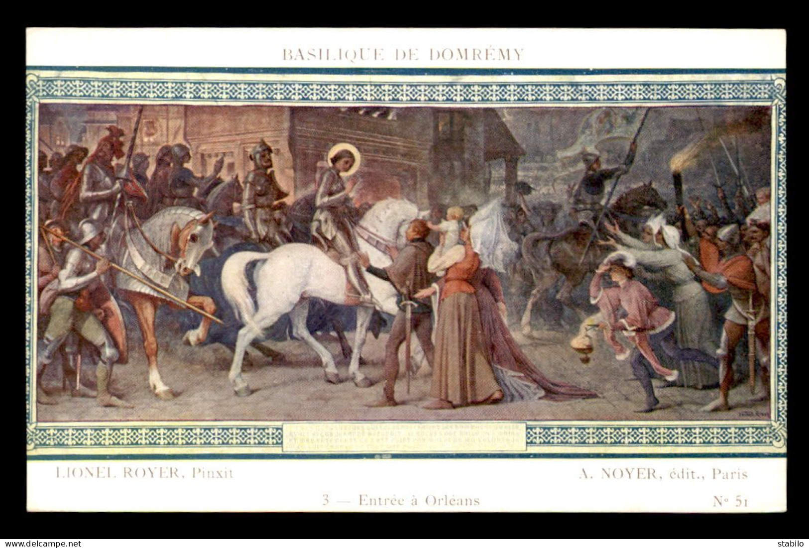 JEANNE D'ARC - TABLEAU DE LIONEL ROYER  A LA BASILIQUE DE DOMREMY  - ENTREE A ORLEANS - Berühmt Frauen