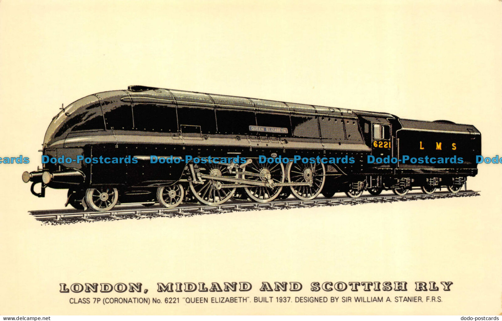 R070526 London. Midland And Scottish Rly. Class 7P No 6221 Queen Elizabeth - Sonstige & Ohne Zuordnung