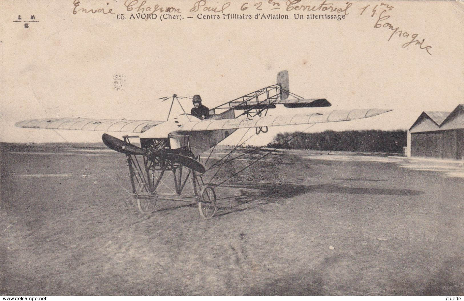 3 CP Camp Aviation Avord Cher  Cachet Militaire Section Aviation 1914  Accident Crash Atterrissage Train Equipages - Aérodromes