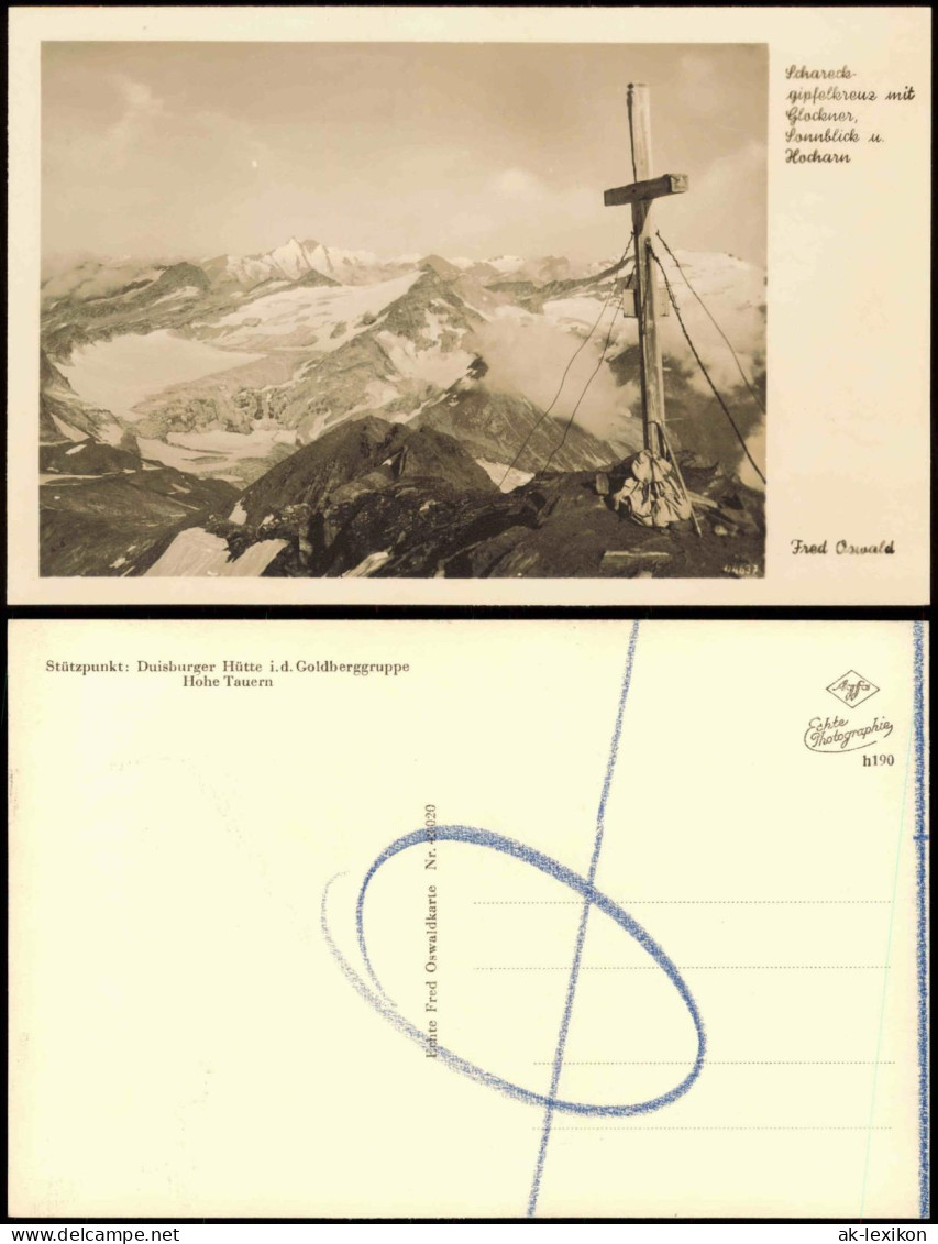 Ansichtskarte Kärnten Schareck Gipfelkreuz Goldberggruppe Hohe Tauern 1951 - Other & Unclassified