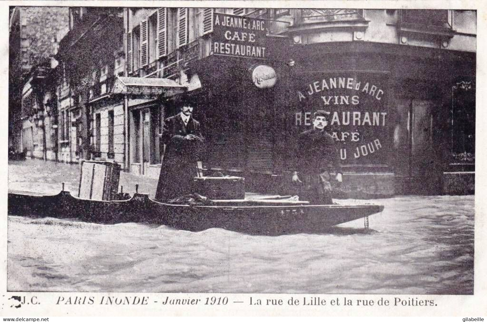 75 - PARIS 07 -  PARIS Inondé - Janvier 1910 - La Rue De Lille Et La Rue De Poitiers - Arrondissement: 07