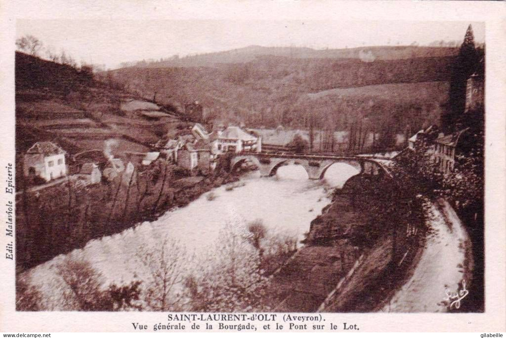 12 - Aveyron -  SAINT LAURENT D OLT -  Vue Generale De La Bourgade Et Le Pont Sur Le Lot - Sonstige & Ohne Zuordnung