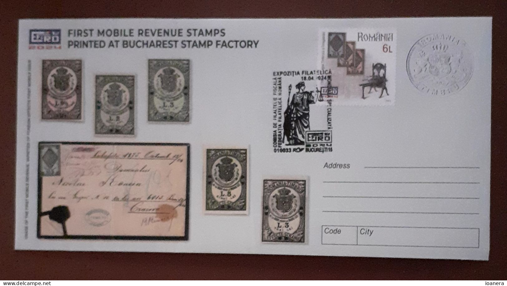 Romania 2024 - Efiro-First Mobile Revenue Stamps Printed At Bucharest Stamp Factory,first Day - Lettres & Documents