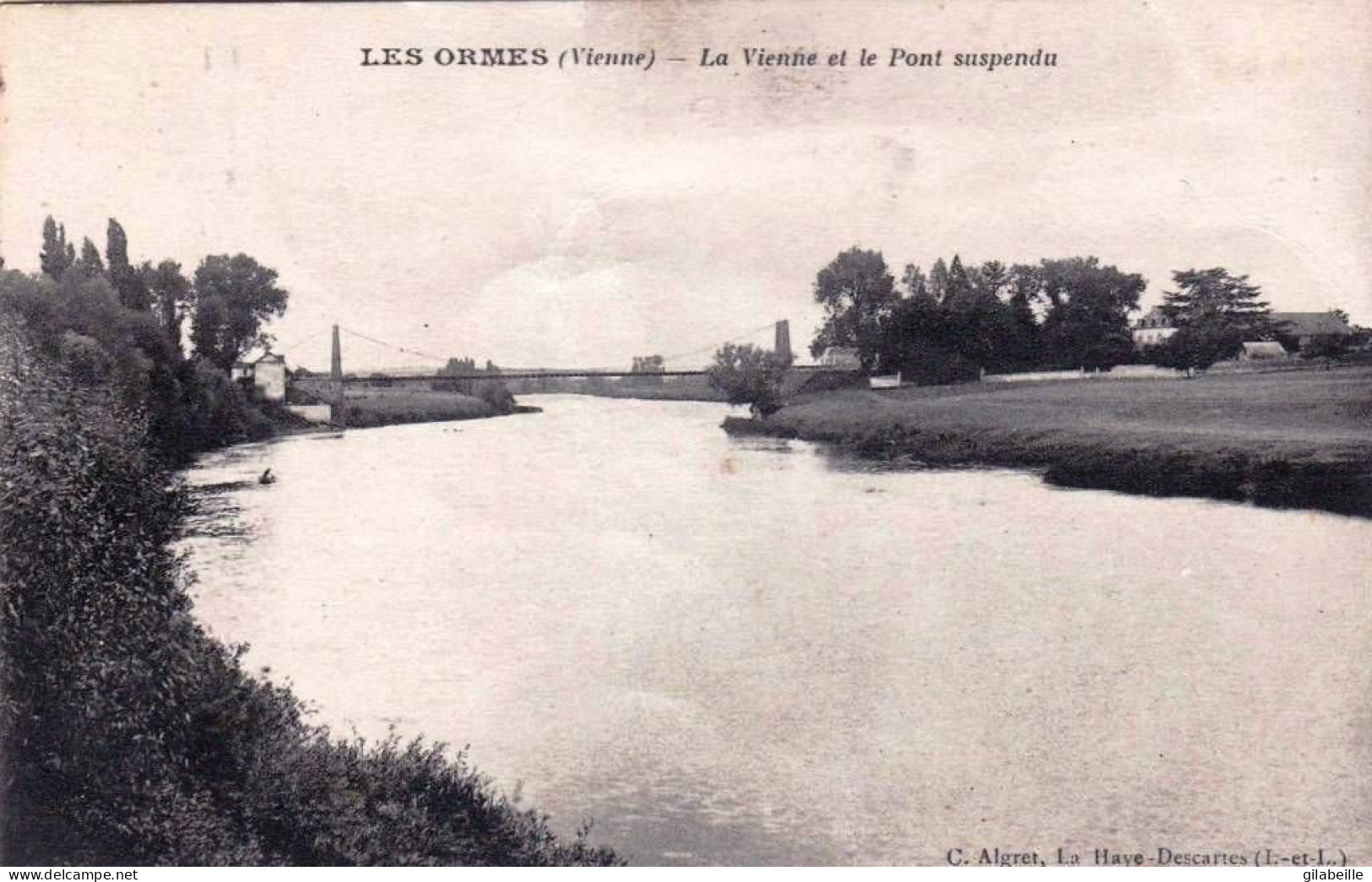 86 - Vienne -  LES ORMES  Sur VIENNE -  La Vienne Et Le Pont Suspendu - Autres & Non Classés