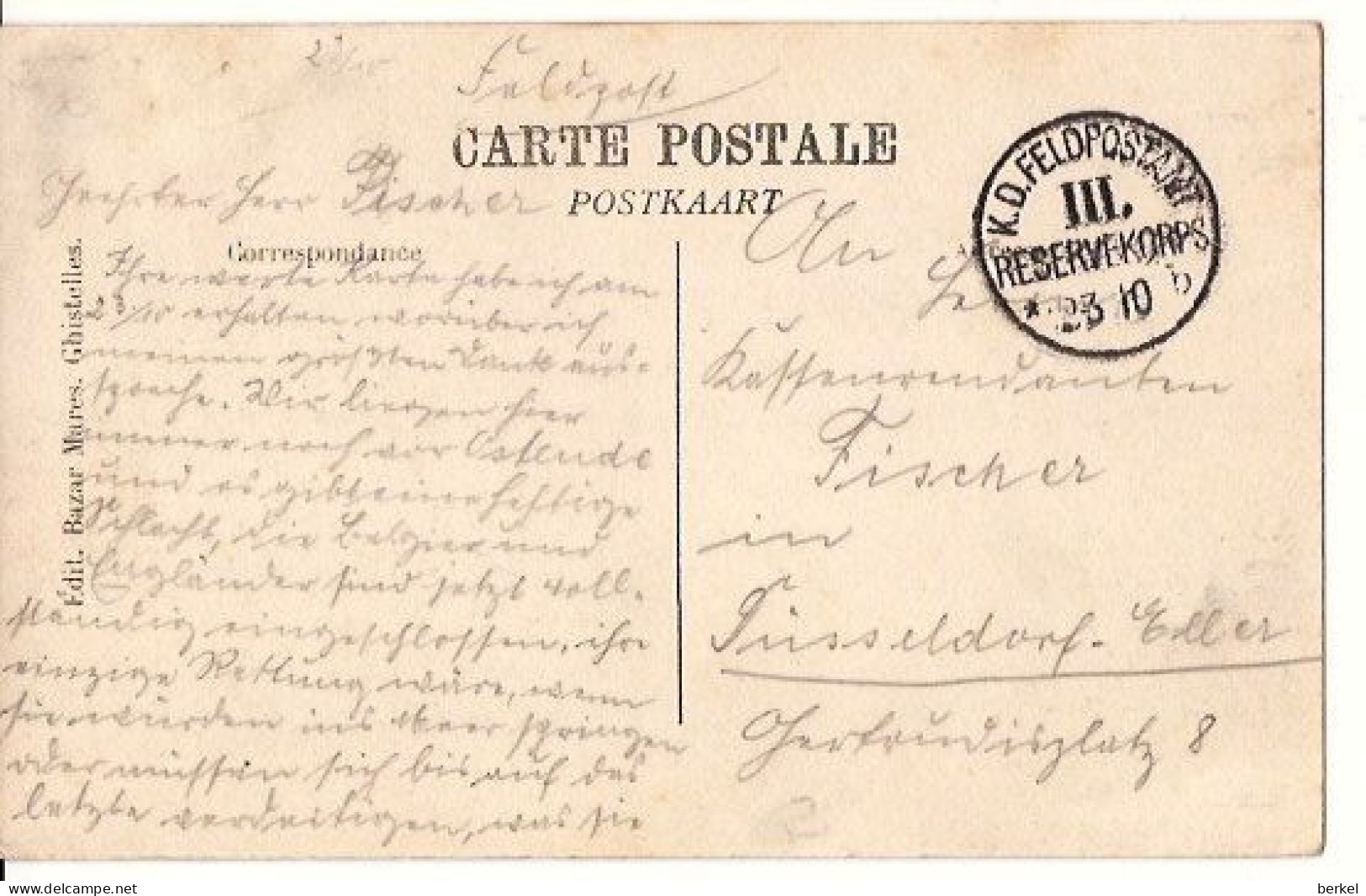 GISTEL GHISTELLE LA GARE FELDPOST 1914/18 1522 D1 - Gistel