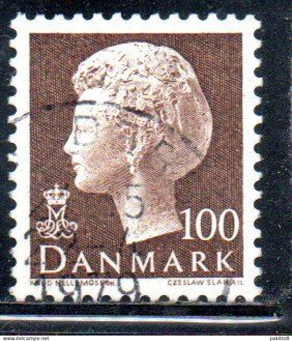 DANEMARK DANMARK DENMARK DANIMARCA 1974 1981 1977 QUEEN MARGRETHE 100o USED USATO OBLITERE' - Gebraucht