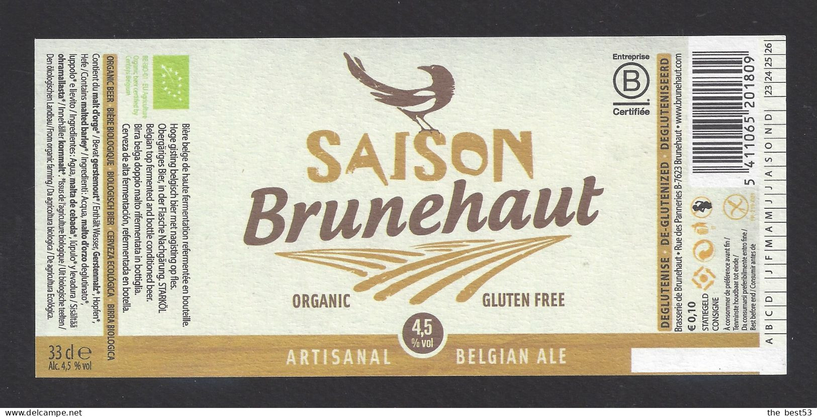 Etiquette De Bière  Ale  -  Saison  -  Brasserie De Brunehaut  (Belgique) - Bière