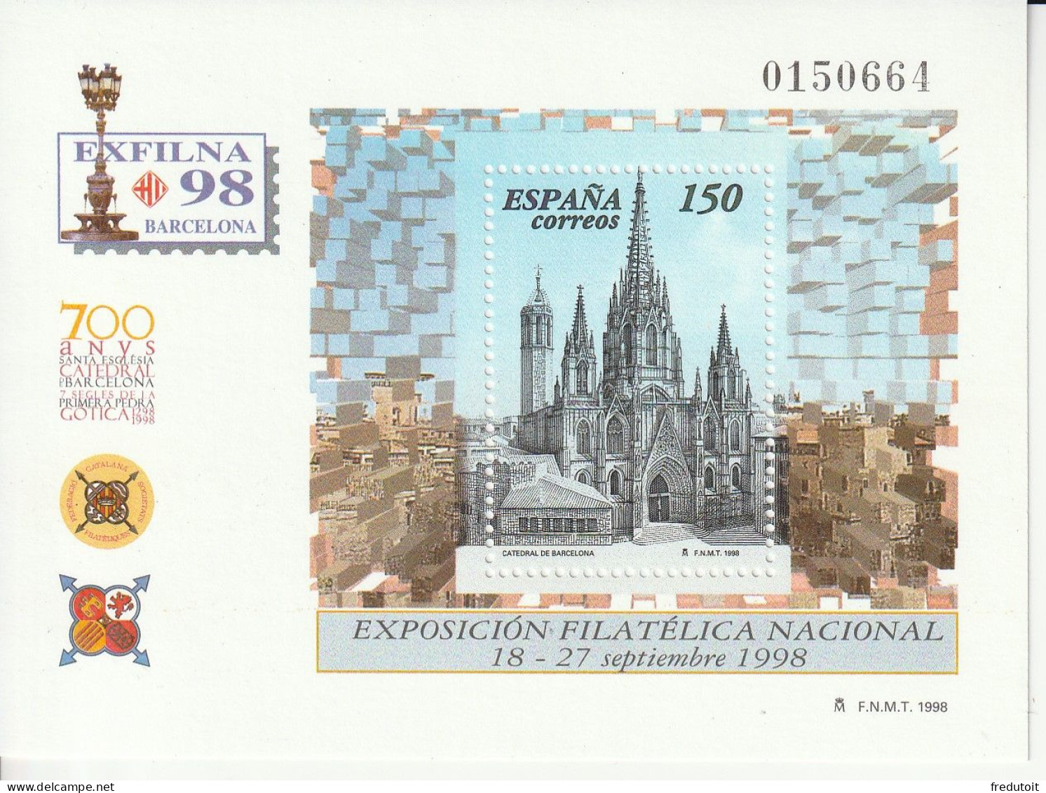 ESPAGNE - BLOC N°78 ** (1998) "Exfilna'98" - Blocks & Sheetlets & Panes