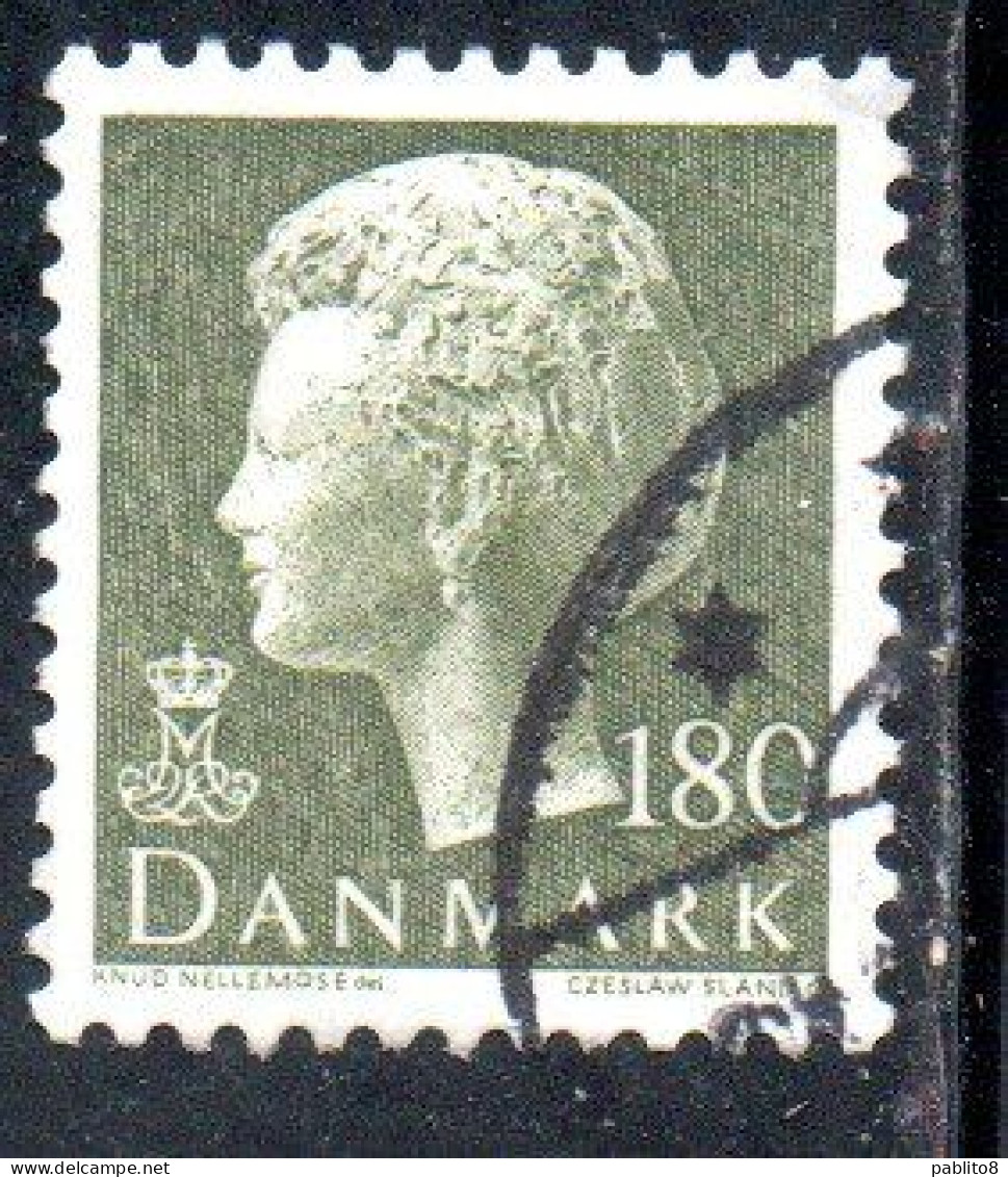 DANEMARK DANMARK DENMARK DANIMARCA 1974 1981 1977 QUEEN MARGRETHE 180o USED USATO OBLITERE' - Used Stamps