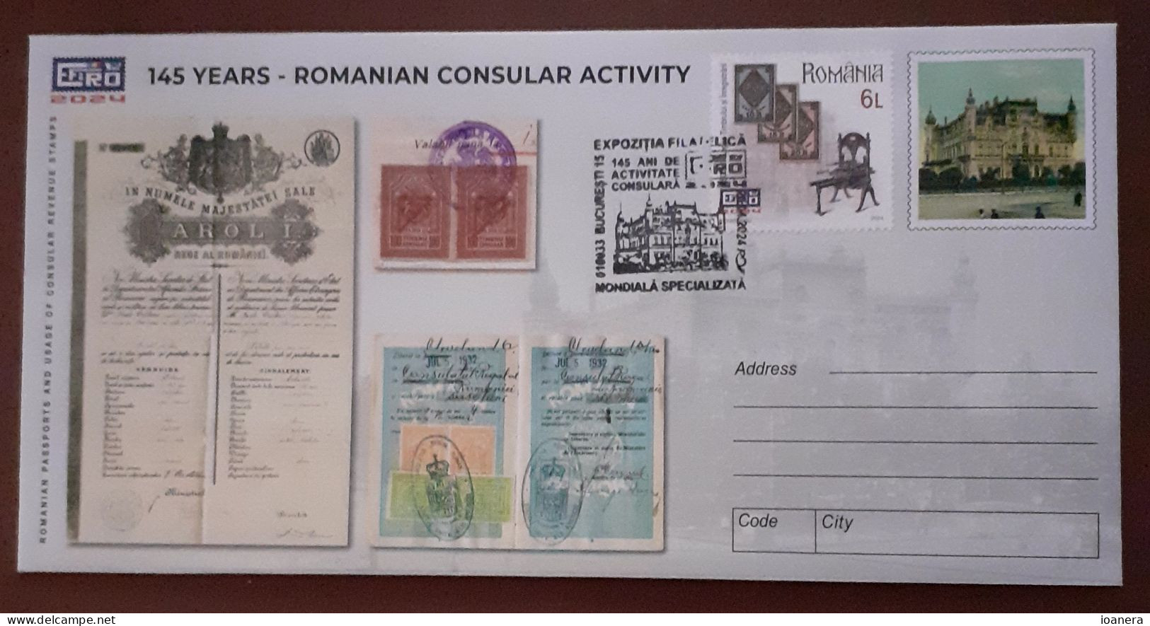 Romania 2024 - Efiro-145 Years-Romanian Consular Activity,first Day - Covers & Documents