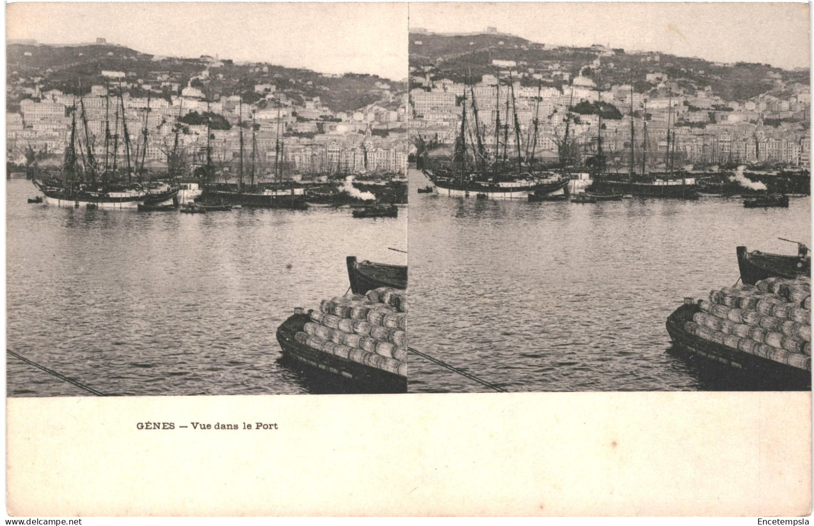 CPA Carte Postale Stéréoscopique  Italie  Gènes Vue Dans Le Port VM80957 - Genova (Genoa)