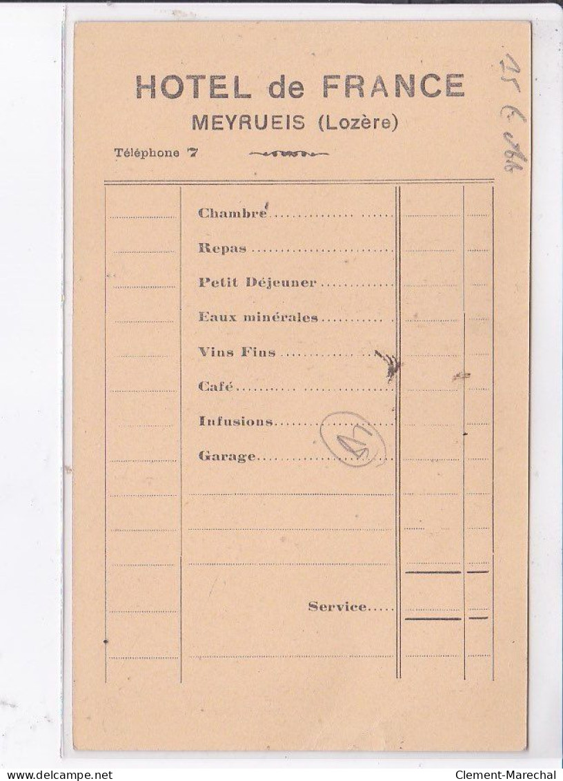 MEYRUEIS: Hôtel De France - état - Meyrueis
