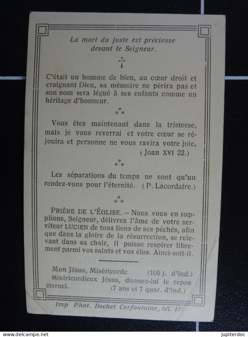 Lucien Balle épx Thirifays Cerfontaine 1936 à 61 Ans  /2/ - Devotion Images