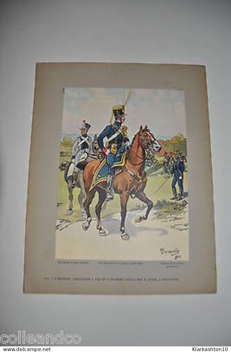 Grande Gravure 1819 3 RA Pied 5 RA Cheval Strasbourg TANCONVILLE - Unclassified