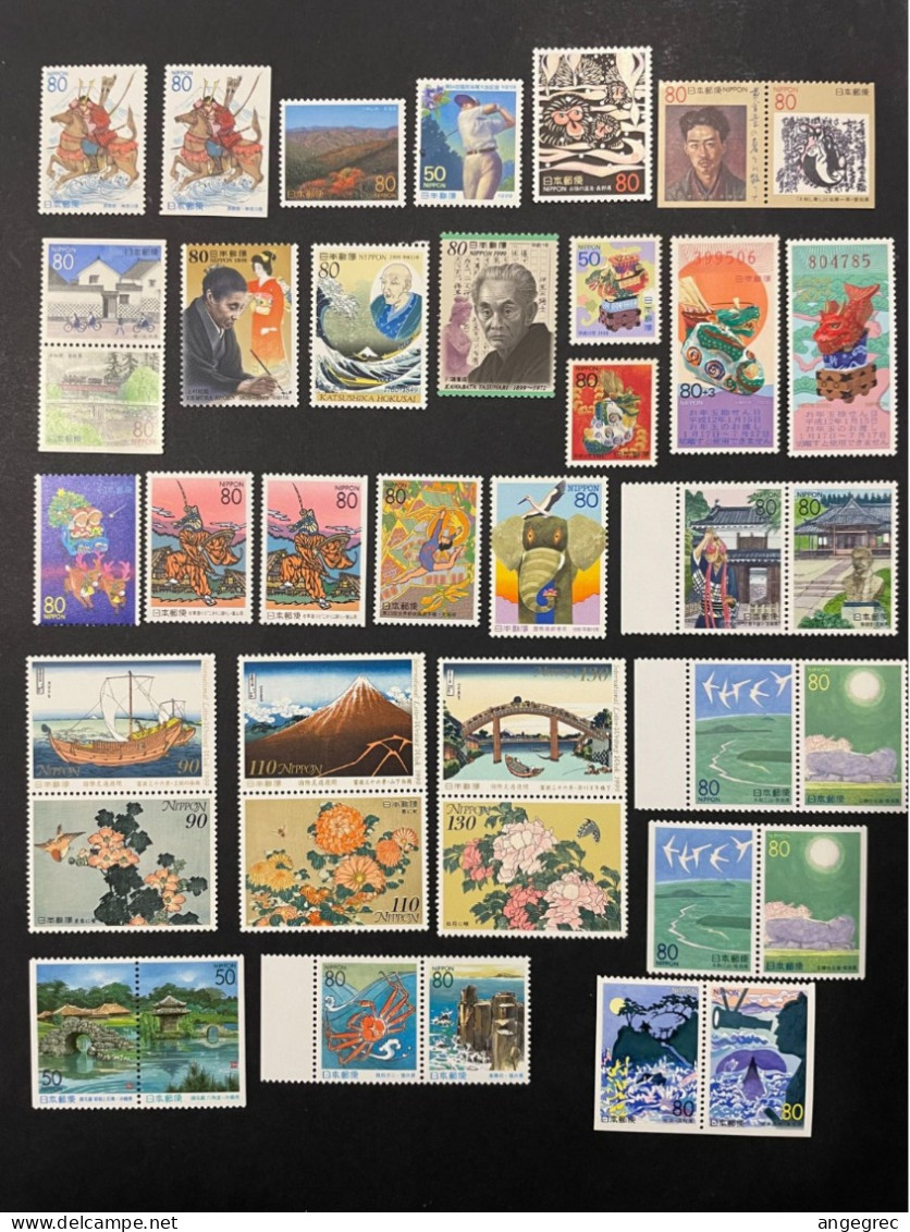 Timbre Japon 1999 Lot De 112 Timbre, Et 5 Bloc Feuillet Neuf ** - Collections, Lots & Series