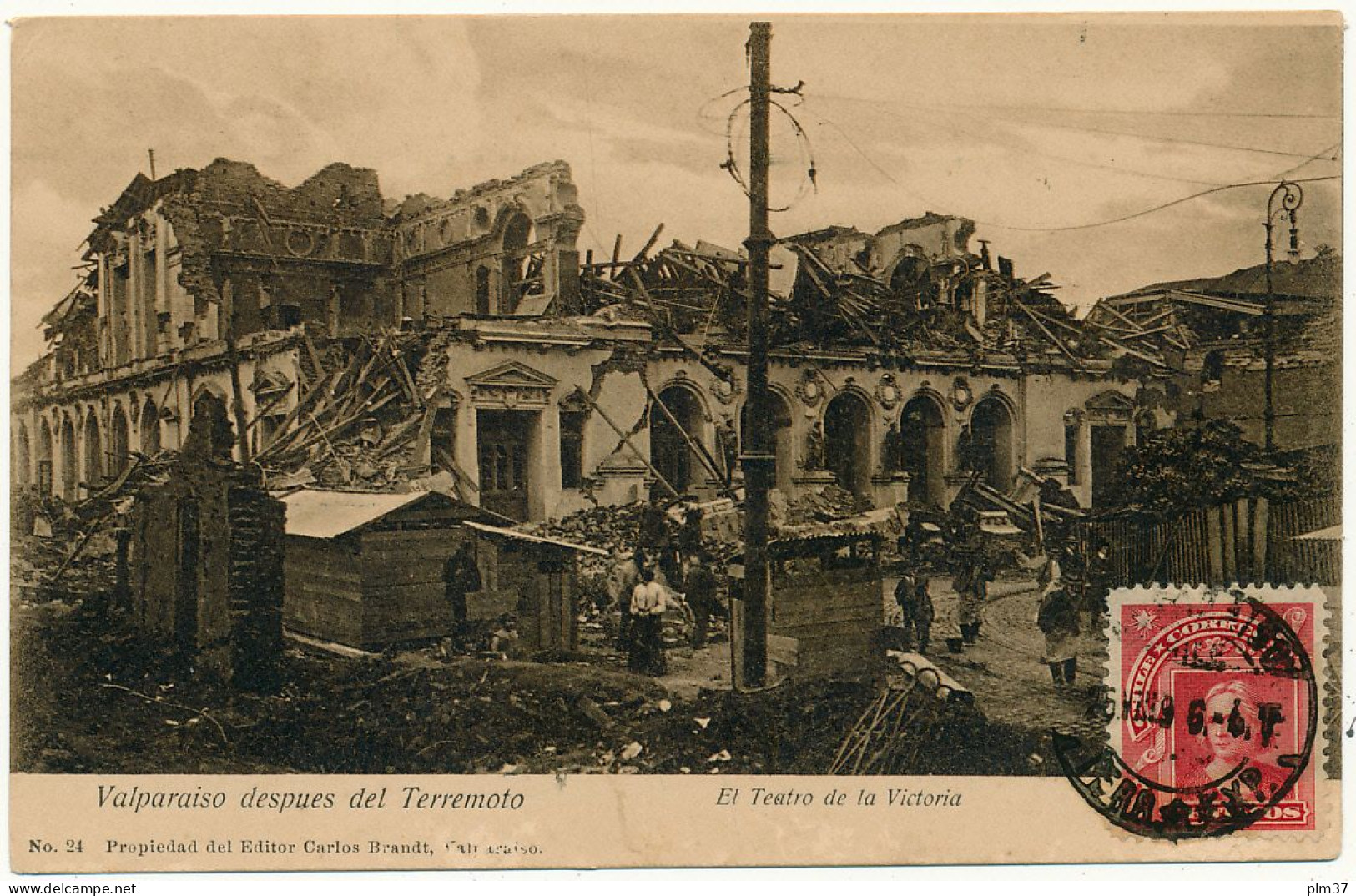 VALPARAISO Despues Del Terremoto - El Teatro De La Victoria - Chili