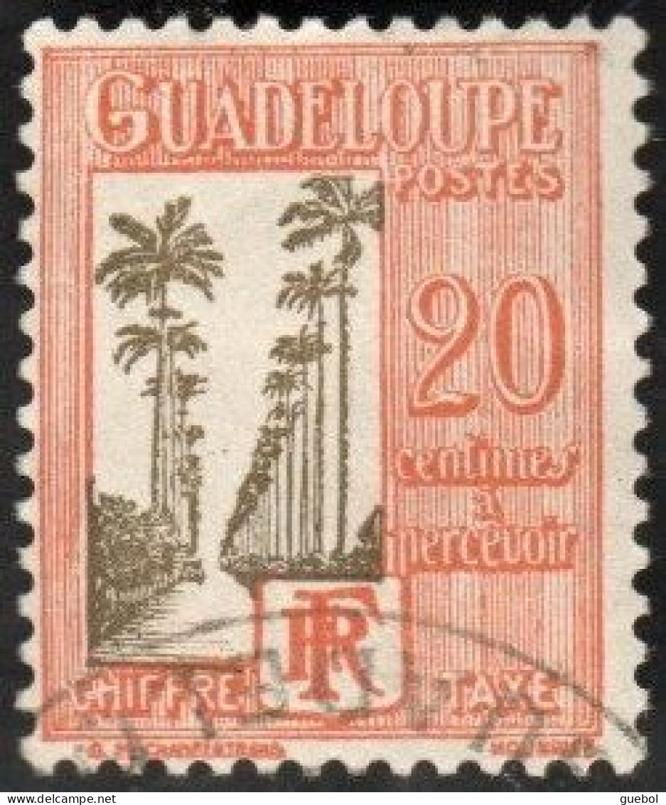 Guadeloupe Obl. N° Taxe 30 - Allée Dumanoir, à Capesterre, 20c Rouge-orange Et Olive - Postage Due