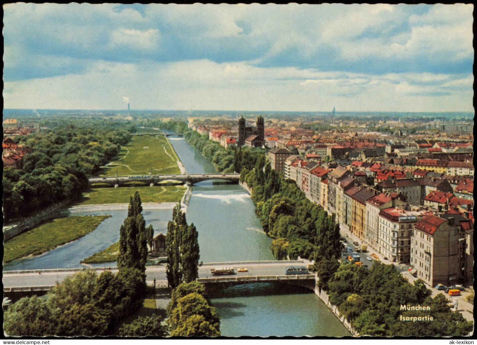 Ansichtskarte München Isarpartie - Fernblick 1962 - Muenchen