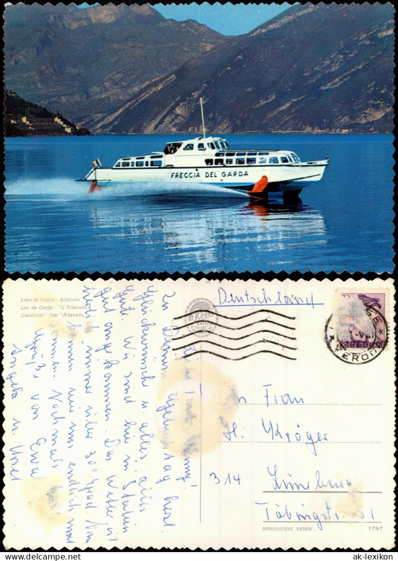 Cartoline Riva Del Garda Lago Di Garda / Gardasee Motorboot 1972 - Autres & Non Classés
